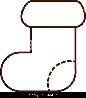 buon natale, festa della calza festa lineare icona stile illustrazione vettoriale Illustrazione Vettoriale