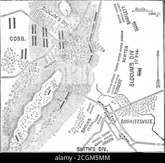 . Vermont nella guerra civile (Volume 1): Una storia della parte presa dai soldati e dai marinai del Vermont nella guerra per l'Unione, 1861-5 . rs dal suo superiore era di tenere theGap se ha perso il suo ultimo uomo nel farlo.1 ma ha annuito esso, anche se ha perso quasi un terzo del suo comando. Franklin ha fatto le sue disposizioni per l'assalto con il giudizio ex-cellent. L'attacco è stato iniziato circa tre blocchi nel pomeriggio dalla divisione Slocums, mentre le batterie di Ayressand Wolcots hanno risposto alle pistole confederate.Slocums prima linea, composta da Bartletts brigade, avancedthrough il villaggio, guidando fuori Foto Stock