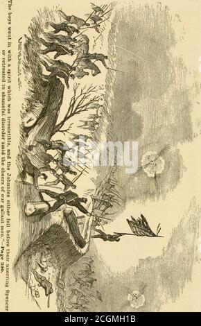 . Lo scout e ranger: Essere le avventure personali del caporale Pike, della quarta cavalleria dell'Ohio. Come un ranger texano, nelle guerre indiane, delineando l'avventura occidentale; in seguito un scout e una spia, in Tennessee, Alabama, Georgia, e le Carolinas, sotto il generale Mitchell, Rosecrans, Stanley, Sheridan, Lytle, Thomas, Crook e Sherman. Illustrare in modo completo il servizio segreto. Venticinque incisioni a pagina intera . r ad un traghetto, dove abbiamo rubato un'altra barca, e siamo andati sulla nostra strada rallegrando. Abbiamo viaggiato più velocemente che potevamo pagaiare il nostro batteau, fino a circa venticinque miglia da Wilmington, dove siamo Foto Stock