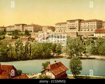 Vista di Berna, Svizzera 1890. Foto Stock