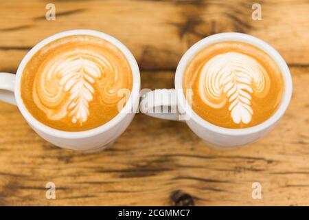 cappuccino latte art Foto Stock
