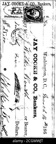 . Jay Cooke, finanziatore della guerra civile . ned.all lavoro serio nei dipartimenti governativi e nelle case di affari inprivate è stato interferito con a causa dei carousals degli impiegati, E nulla poteva essere fatto, Henry D. Cooke ha scritto il 7 aprile, fino a quando i poveri fel-lows ottenere attraverso la celebrazione delle vittorie di Unione, come il nostro povero amico Richard Cobden havejoied per vedere questo giorno, ha scritto Frank H, Evans da Lon-don in risposta al sig. Cookes telegrammi annunciingLees resa. Ahimè lo fece, ma passò il giorno dell'evacuazione di Pietroburgo. Durante questa eccitazione Jay Cookes capo taskwas di guardare un Foto Stock