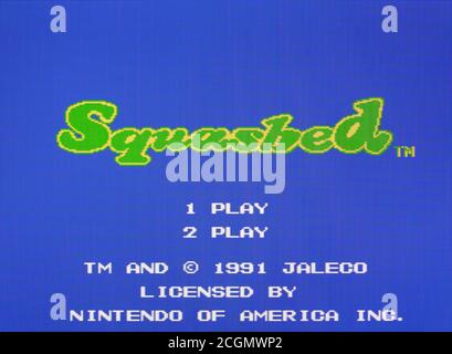 Squashed - sistema di intrattenimento Nintendo - Videogioco NES - Editoriale utilizzare solo Foto Stock