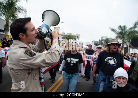 21 Marzo 2009 Rally Anti-War e marcia a Hollywood, CA, USA. Foto Stock