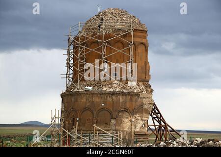 E rovine. ANI Ruins, Ani è una città armena medievale in rovina e disabitata situata nella provincia turca di Kars. Foto Stock