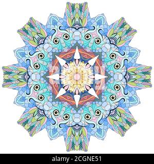 Colorato Mandala carino. Decorazione tonda insolita ornamenti. Illustrazione Vettoriale