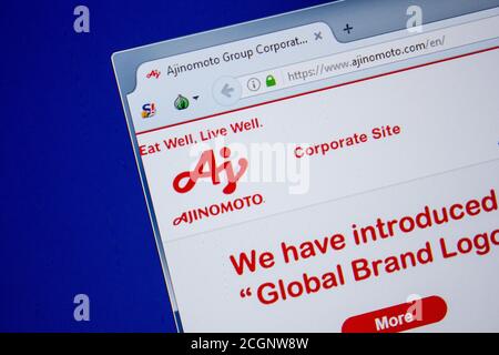 Ryazan, Russia - 11 luglio 2018: Ajinomoto.com sito web sul display del PC Foto Stock