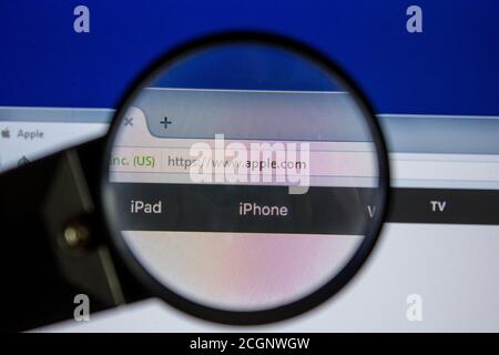 Ryazan, Russia - 11 luglio 2018: Apple.com sito web sul display del PC Foto Stock
