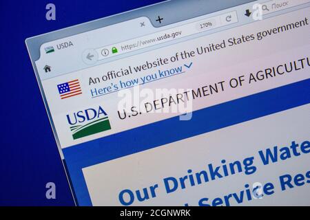 Ryazan, Russia - 11 luglio 2018: USDA.gov sito web sul display del PC Foto Stock