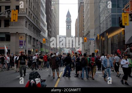 Centro di Toronto durante la vetta del G20, 2010 Foto Stock