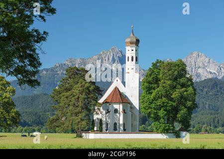 Pellegrinaggio chiesa San Coloman vicino Schwangau, Allgaeu, Svevia, Baviera, Germania Foto Stock