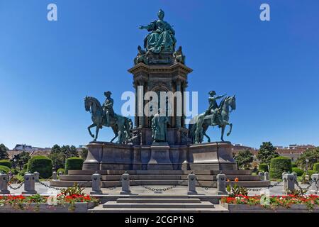 Maria Teresa Monumento, monumento sovrano della monarchia asburgica Vienna in onore di Maria Teresa, Arciduchessa d'Austria, Maria Teresa Foto Stock