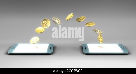 Telefono Cellulare Internet Banking Concetto Di Sicurezza Digitale Foto Stock