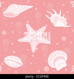 Conchiglie e motivo senza cuciture Starfish Illustrazione Vettoriale