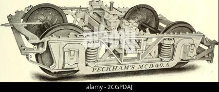 . Il giornale ferroviario di strada . Progettato per un'altezza da 40 a 50 piedi Auto. Capacità 60,000 kg per auto. STANDARD N. 4=un carrello. Progettato per un'altezza da 40 a 60 piedi Auto. Capacità 80,000 libbre per veicolo extra FORTE n. 46 camion Foto Stock