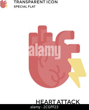 Icona vettore di attacco cardiaco. Illustrazione piatta. Vettore EPS 10. Illustrazione Vettoriale