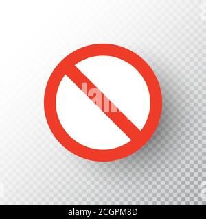 Segnale di stop isolato su sfondo trasparente. Strada rossa senza cartello. Simbolo di arresto dell'avviso di traffico. Notifica modello driver. Illustrazione vettoriale Illustrazione Vettoriale