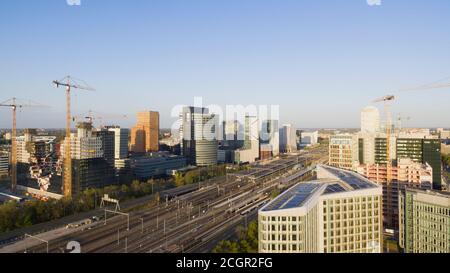 Vista aerea sul quartiere degli affari Zuid di Amsterdam Foto Stock