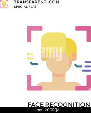 Icona del vettore di riconoscimento facciale. Illustrazione piatta. Vettore EPS 10. Illustrazione Vettoriale