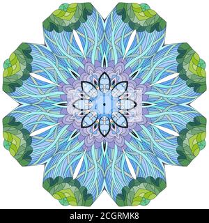 Colorato Mandala carino. Decorazione tonda insolita ornamenti. Illustrazione Vettoriale