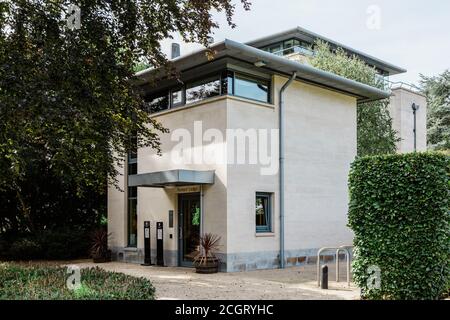 Porter's Lodge al Stephen Hawking Building, Gonville & Caius College, University of Cambridge, West Road, Cambridge. Foto Stock