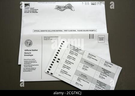 Voto degli assenti per Wake County North Carolina Foto Stock