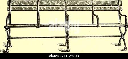 . Il giornale ferroviario di strada . BASCULANTE IN ACCIAIO PIEGHEVOLE II marzo 1905.] GIORNALE FERROVIARIO STRADALE. 487 utilizzo particolarmente efficace. La lunghezza di questa panca è di 7 piedi;altezza del sedile, 17^2 pollici; altezza dello schienale, 32 pollici; larghezza estrema,. Foto Stock