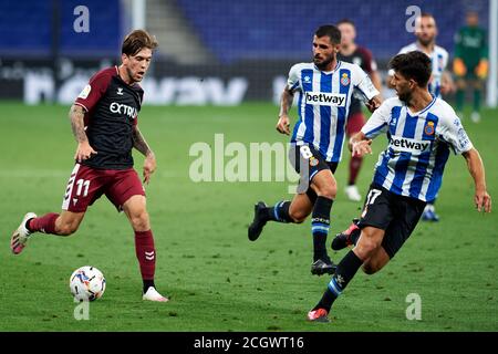 Barcellona, Spagna. 12 settembre 2020. Jimenez durante la Liga SmartBank partita tra RCD Espanyol e Albacete Balompie allo stadio RCD il 12 settembre 2020 a Barcellona, Spagna. Credit: Dax Images/Alamy Live News Foto Stock