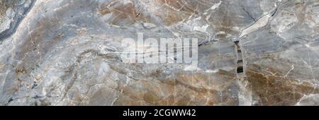 Sfondo in marmo grigio naturale emperador ad alta risoluzione, superficie levigata con piastrelle in ceramica e granito lucido, pietra marrone breccia grigia. Foto Stock