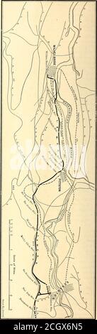 . Il giornale ferroviario di strada . VISUALIZZA IN TUNNEL DA INGEGNERI DEL PORTALE NORD e altri presentati prima di engineeringbodies, in particolare in un documento letto da George B. Francis alla Boston Society of Engineers. La strada fu costruita da Westinghouse, Church, Kerr & Company, ed è ancora di proprietà degli interessi della Westinghouse. L'articolo della Street Railway Journal già riportato a descrive la linea praticamente come è oggi, tranne che l'azienda ha recentemente completato un tunnel che taglia. 4 agosto igo6.] GIORNALE FERROVIARIO STRADALE. 161 di distanza considerevole tra Scranton e Wil Foto Stock