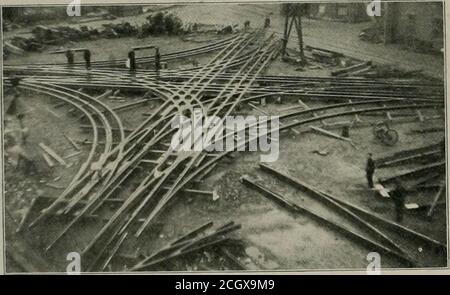 . La rassegna della ferrovia di strada. Ha avuto con l'Elmer P. Morris Co. E più recentemente l'uomo-ager del reparto della ferrovia elettrica di H. F. Lovell & Co H. M. Shaw, membro senior della ditta, è stato closelyidentified con i indu.strazy elettrici per gli ultimi dieci anni, ed è ben noto attraverso i suoi collegamenti con diversi applicancesustl per la protezione di apparecchi elettrici dai fulmini. Thisfirm produce isolamento a soffitto, noto per il commercio asMedbery, Shaws non-arco con arco, e raccordi in ferro e acciaio per la costruzione di pali. L'azienda sarà pleasedtc incontrare il suo f Foto Stock