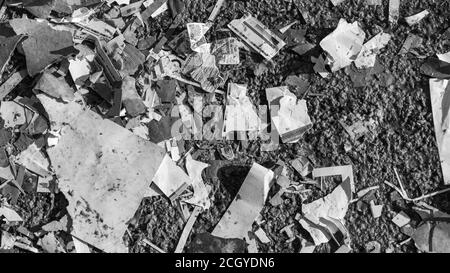 Svezia, Orebro, 24.02.2020: Carta di scarto per il riciclaggio. Sfondo delle trame di carta, rifiuti di carta presso l'impianto di riciclaggio Foto Stock