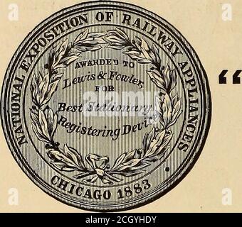 . Il giornale ferroviario di strada . Street Railway Crossings. 274 LA FERROVIA DI STRADA JOTJRNAL. [Settembre 1885. J. W. FOWJLER, PRESIDENTE. IL DANI, F. LEWIS, TESORIERE. LEWIS & FOWLER MFG CO. P. O. BOX I02. BEOOH 3ST., ILT. PREMIO PIÙ ALTO.. Brevetti e produttori di UN REGISTRO PASSEGGERI ALAR MIGLIORATO. -Agenti e Manueatturatori- Foto Stock