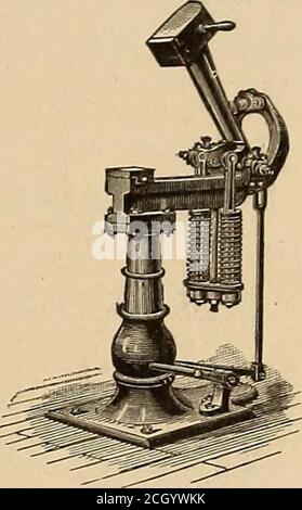 . Il giornale ferroviario di strada . PRESSE PER TALLONE. (Vedere pagina 197, luglio 1885). Viti e martinetti idraulici. POTENZA MANUALE, LEVA E PRESSE IDRAULICHE. WATSON & STILLMAN, 471 S. GRAND ST., N. Y. F. W. JESUP & COMPY., 67 LIBERTY ST., NEW YORK, STREET RAILWAY SUPPLIES, DI OGNI DESCRIZIONE. Ralle in acciaio, tutti i modelli; Auto; interruttori automatici; giradischi; ralle curvediche; piastre a canale; rane; crossature e altri pezzi fusi dei cingoli, ginocchia, &c.punte svasate, rotaie a cuscinetto centrale adattate appositamente. IL MARTELLO A PEDALE STANDISH è particolarmente adatto per realizzare forgiature leggere, per la saldatura in stampi con impres Foto Stock