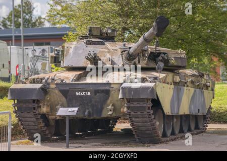 Aldershot, Regno Unito - 9 settembre 2020: Serbatoio Challenger Chieftain in mostra al museo Aldershot Foto Stock