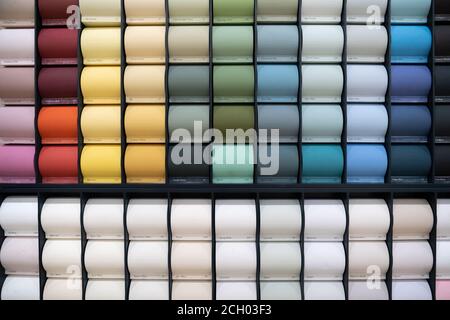 Esempi della tavolozza dei colori dei materiali di finitura per interno Foto Stock