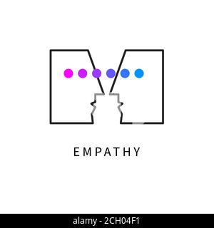 Logo di empatia, intelligenza emotiva Illustrazione Vettoriale