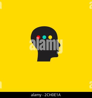 Attività cerebrale. Scansione cerebrale, eeg. Illustrazione vettoriale Illustrazione Vettoriale