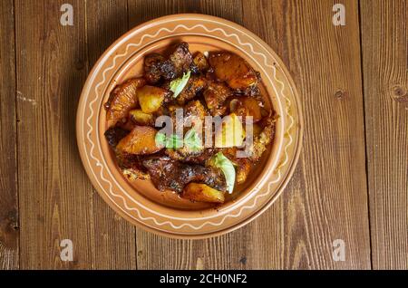 Maiale caramellato ananas adobo, ricetta è solo per non-musulmani Foto Stock