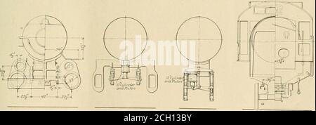 . Ingegnere americano e giornale ferroviario . LA LOCOMOTIVA PER PASSEGGERI PIÙ POWKFUL MAI COSTRUITA. L'INCREMENTATORE DI TRAZIONE CTLINDEBS SI TROVA DAVANTI AL PRIMO E DIETRO AL TERZO ASSALE DETVINQ. Il loro utilizzo è controllato dalla posizione della leva di retromarcia (HE). Foto Stock