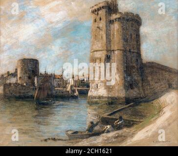 Lhermitte Leon Augustin - Entrée Du Port De la Rochelle - Scuola Francese - XIX e inizio XX secolo Foto Stock