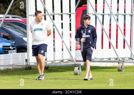 Tondu Cricket Club / Croesyceiliog Cricket Club a Bryn Road il 12 settembre 2020. Lewis Mitchell/Tondu CC. Foto Stock