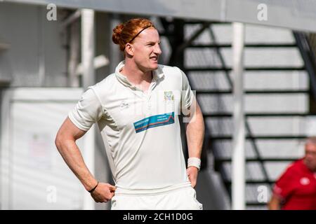 Tondu Cricket Club / Croesyceiliog Cricket Club a Bryn Road il 12 settembre 2020. Lewis Mitchell/Tondu CC. Foto Stock