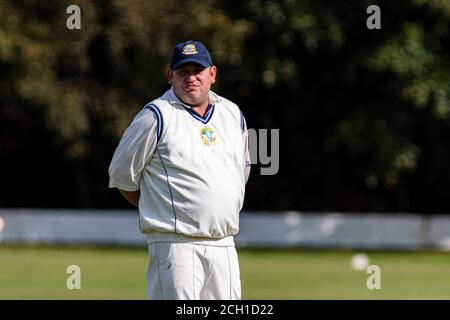 Tondu Cricket Club / Croesyceiliog Cricket Club a Bryn Road il 12 settembre 2020. Lewis Mitchell/Tondu CC. Foto Stock