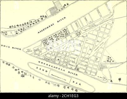 . Vita e reminiscenze dalla nascita alla vita di Wm. G. Johnston . e di John Ormsby su Water Street, aboveFerry, è stato costruito ad una data ancora precedente. In ogni caso questi quattro si allineano non solo come i primi eretti a Pittsburgh, ma in factthe più ad ovest degli Allehenies ; ed è singolare, che non-resistendo a tutti i cambiamenti che hanno avvenuti intorno loro, ancora rimangono. *Gen. Richard Butler era uno dei più distinguishedufficiali della Pennsylvania dell'esercito rivoluzionario, e l'eldestof cinque fratelli designati da Washington come i cinque Butler, una banda gallante di fratelli patriottici. Foto Stock