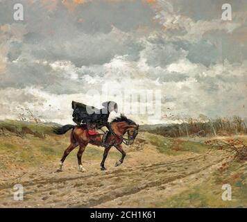 Meissonier Jean-Louis Ernest - il viaggiatore (Il maresciallo Ney a cavallo combattendo contro il vento) - Scuola Francese - XIX e inizio XX secolo Foto Stock