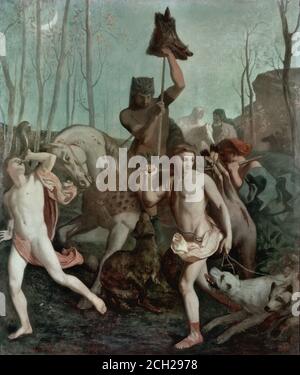 Puvis De Chavannes Pierre - le Retour De la Chasse - Scuola Francese - XIX e inizio XX secolo Foto Stock