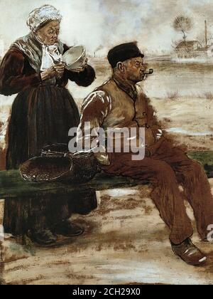 Raffaelli Jean-François - dopo cena - Scuola Francese - 19 E all'inizio del XX secolo Foto Stock