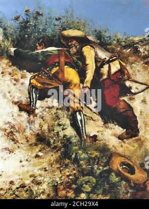 Raffaelli Jean-François - Ambush - Scuola di Francese - 19° e. Inizio 20 ° secolo Foto Stock