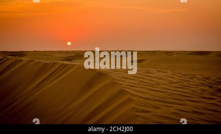 Dune di sabbia negli Emirati Arabi Uniti, Abu Dhabi, Dubai, Medio Oriente. Foto Stock